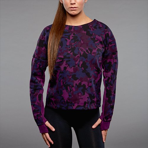 Nike Sportswear Tech Fleece Crew AOP Mulberry / Heather / Black for Women